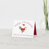 Schattigee kerstman met familienamen kaart (Voorkant)