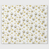 Schattigee Kerstman met gouden harten Cadeaupapier (Vlak)