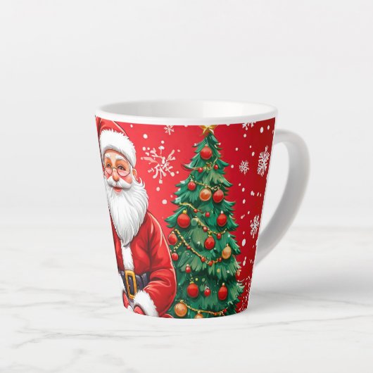 Schattigee kerstman met konijn latte mok (Rechterhoek)