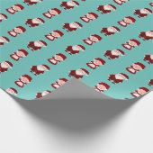 Schattigee Kerstman/mevrouw Kerstmis Cadeaupapier (Hoek)