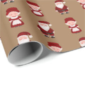 Schattigee Kerstman/mevrouw Kerstmis Cadeaupapier (Rol Hoek)