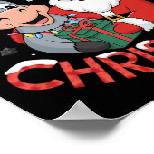 Schattigee kerstman op ezel kerst poster (Hoek)