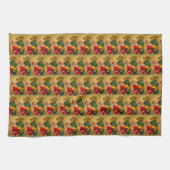 Schattigee Kerstman op Kerstboom Keuken Handdoek (Horizontaal)
