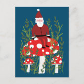 Schattigee Kerstman op magische paddestoel Xmas Briefkaart (Voorkant)