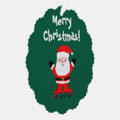 Schattigee Kerstman op roller schaatsen papier Ker Ornament Kaart (Rechts)