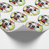 Schattigee Kerstman Panda met Cadeaus Cadeaupapier (Hoek)