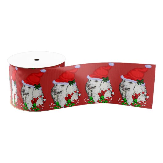 Schattigee kerstman poedel kerst grosgrain lint (Spoel)