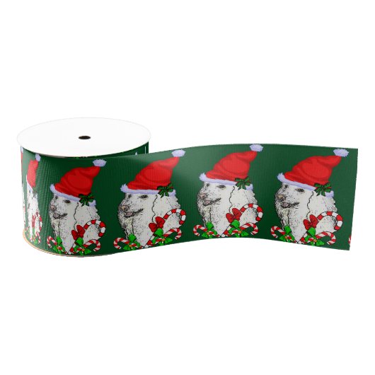 Schattigee kerstman poedel kerst grosgrain lint (Spoel)