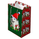 Schattigee kerstman poedel kerst medium cadeauzakje (Voorkant Gekanteld)