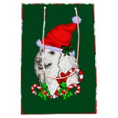 Schattigee kerstman poedel kerst medium cadeauzakje (Achterkant)