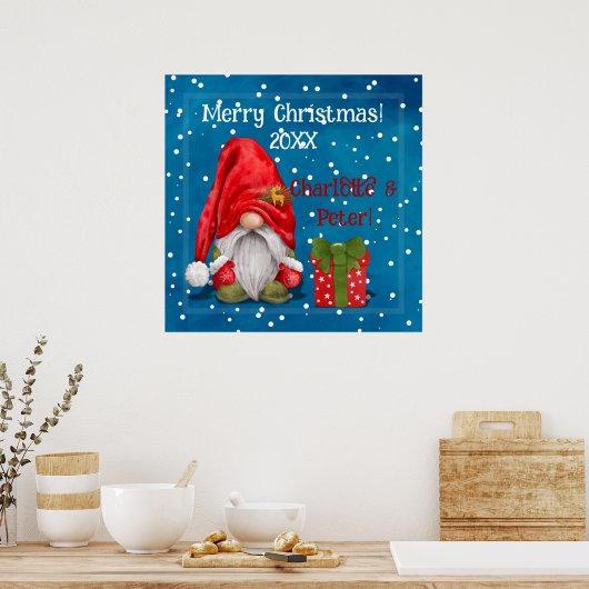  Schattigee Kerstman Poster (Keuken)