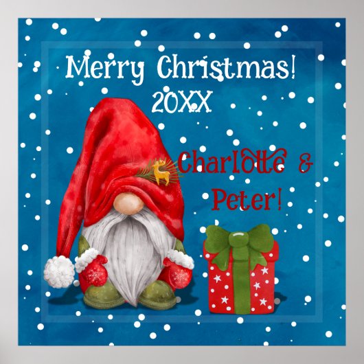  Schattigee Kerstman Poster (Voorkant)