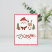 Schattigee Kerstman & Rendier Briefkaart (Staand voorkant)