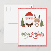 Schattigee Kerstman & Rendier Briefkaart (Voorkant / Achterkant)
