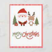Schattigee Kerstman & Rendier Briefkaart (Voorkant)