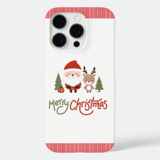 Schattigee Kerstman & Rendier Case-Mate iPhone Case (Achterkant)