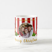 Schattigee Kerstman Rendier & Holly Familiefoto Koffiemok (Center)