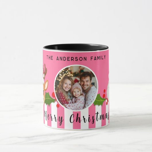 Schattigee Kerstman Rendier & Holly Familiefoto Mok (Midden)