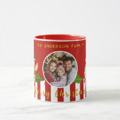 Schattigee Kerstman Rendier & Holly Familiefoto Mok (Midden)