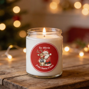 Schattigee Kerstman & Rendier Hug Custom Red Chris Ronde Sticker