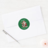 Schattigee Kerstman & Rendier Hug Custom Red Chris Ronde Sticker (Envelop)