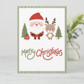 Schattigee Kerstman & Rendier Kaart (Staand voorkant)
