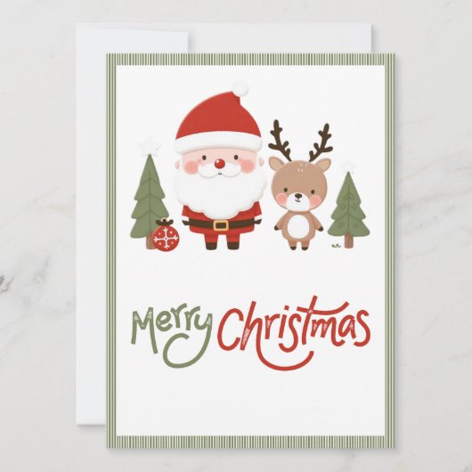 Schattigee Kerstman & Rendier Kaart (Voorkant)