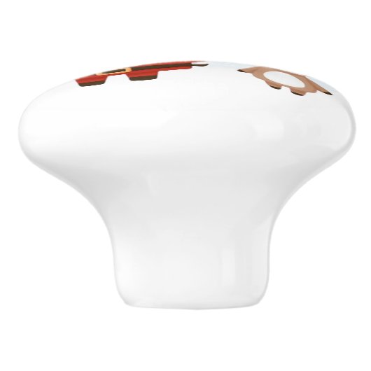 Schattigee Kerstman & Rendier Keramische Knop (Zijkant)