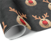 Schattigee kerstman rendier kerst cadeaupapier (Rol Hoek)