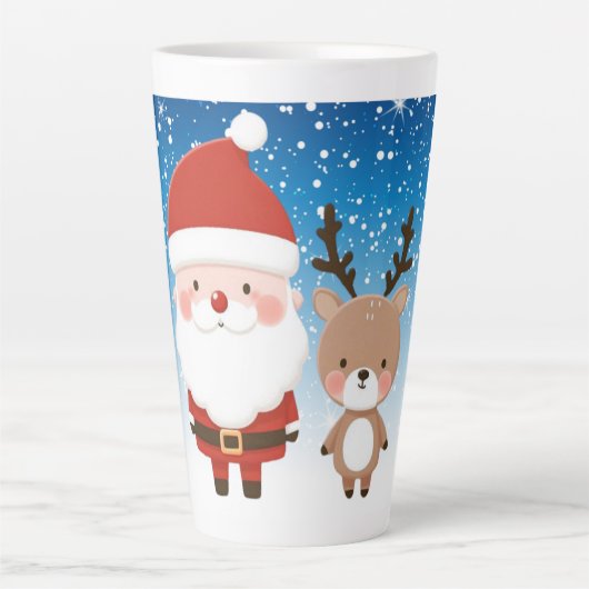 Schattigee Kerstman & Rendier Latte Mok (Voorkant)