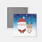 Schattigee Kerstman & Rendier Magneet (Voorkant / Achterkant)