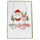 Schattigee Kerstman & Rendier Medium Cadeauzakje (Voorkant)