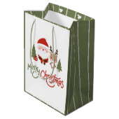 Schattigee Kerstman & Rendier Medium Cadeauzakje (Achterkant Gekanteld)