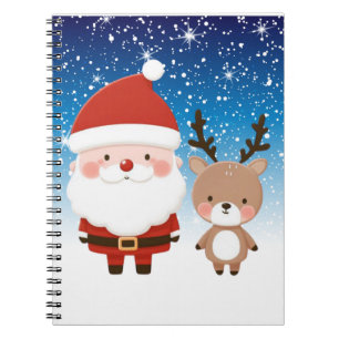 Schattigee Kerstman & Rendier Notitieboek