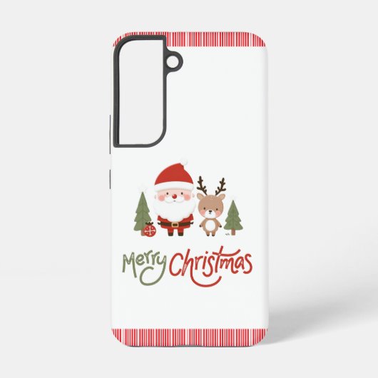 Schattigee Kerstman & Rendier Samsung Galaxy Hoesje (Achterkant)