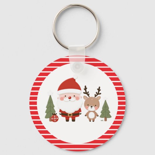 Schattigee Kerstman & Rendier Sleutelhanger (Voorkant)