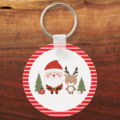 Schattigee Kerstman & Rendier Sleutelhanger (Voorkant)