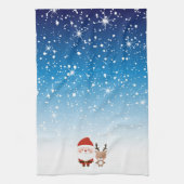 Schattigee Kerstman & Rendier Theedoek (Verticaal)