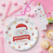 Schattigee Kerstman Rode Naam Kerstvakantie Papieren Bordje (Feest)