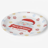 Schattigee Kerstman Rode Naam Kerstvakantie Papieren Bordje (Gekanteld)