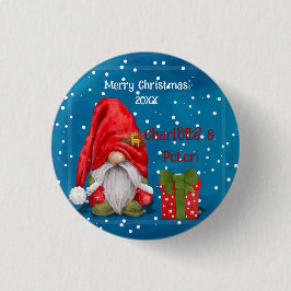  Schattigee Kerstman Ronde Button 3,2 Cm