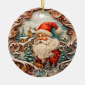 Schattigee Kerstman Sinterklaas Gepersonaliseerd Keramisch Ornament (Voorkant)