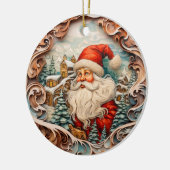 Schattigee Kerstman Sinterklaas Gepersonaliseerd Keramisch Ornament (Links)