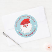 Schattigee Kerstman Speciale levering Noordpool Ronde Sticker (Envelop)