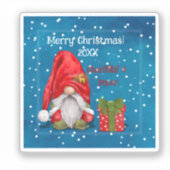 Schattigee Kerstman Sticker (Voorkant)