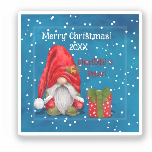  Schattigee Kerstman Sticker (Voorkant)