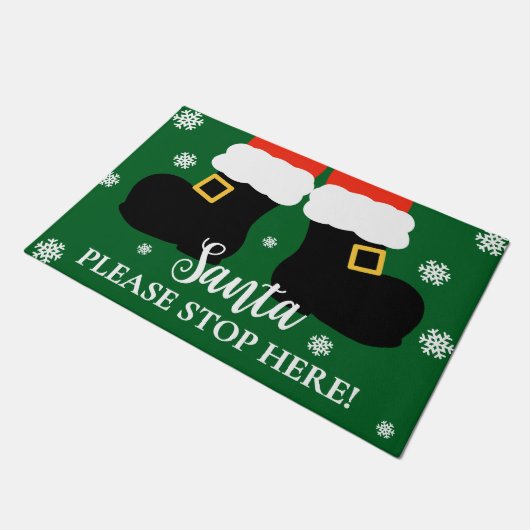 Schattigee kerstman, stop hier alsjeblieft de kers deurmat (Schuin)