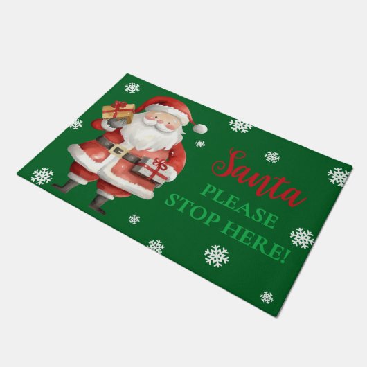 Schattigee kerstman, stop hier alsjeblieft de kers deurmat (Schuin)