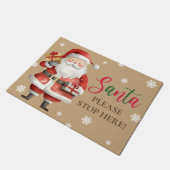Schattigee kerstman, stop hier alsjeblieft met ker deurmat (Schuin)