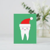 Schattigee Kerstman Tand cartoon Kerst briefkaarte Feestdagenkaart (Staand voorkant)